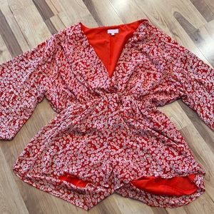 Woman’s floral v-neck romper